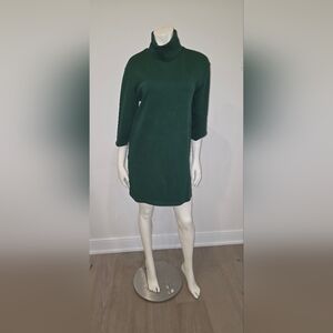 Zara Grass Green Mini Turtleneck Dress S